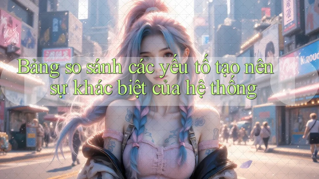 Bảng so sánh các yếu tố tạo nên sự khác biệt của hệ thống